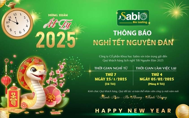 THÔNG BÁO NGHỈ TẾT NGUYÊN ĐÁN 2025