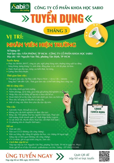 TUYỂN DỤNG THÁNG 03/2026
